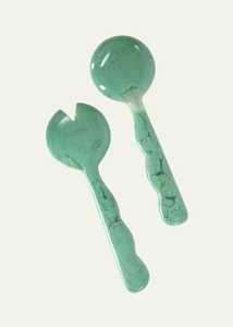 Juego de Cubiertos para Ensalada de Resina Natural Hechos a Mano, Vajilla de Cocina, Cuchara y Tenedor para Servir, Utensilio Decorativo de Boutique - Product Image 3