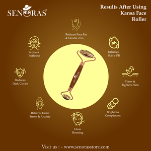 Set de Rodillo Kansa y Gua Sha de Bronce Ayurvédico Senoras para una Piel Radiante - Herramienta de Masaje Facial y Desintoxicación con Masajeador de Jade - Product Image 2