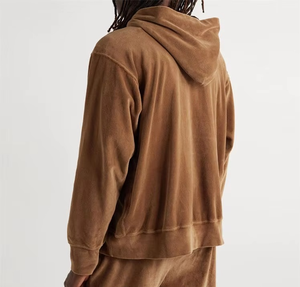 Sweat à capuche en velours uni vintage sans cordon de serrage pour un produit unisexe en tissu de meilleure qualité - Product Image 3
