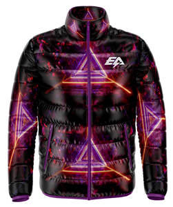 Haute personnalisé bicolore couleur bloqué rembourré bulle doudoune hiver chaud entièrement sublimé imperméable coupe-vent col montant - Product Image 1