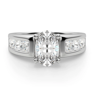 Anillo de compromiso de moissanita de corte ovalado vintage Anillos de regalo de boda y fiesta elegantes de la India - Product Image 1