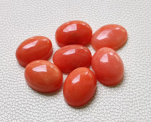 Piedras preciosas de cabujón de forma ovalada de Coral rojo Natural italiano para fabricación de joyas piedras sueltas calibradas 6X8 MM tamaño calidad - Product Image 5