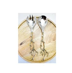 Cuchara de ensalada de metal Cuchara de ensalada redonda de abeja de mango largo pulido para restaurantes uso gran oferta - Product Image 5