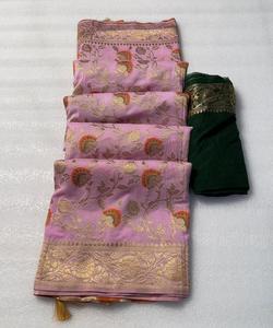 Manténgase a la Moda con las Últimas Novedades en Saris de Seda Georgette para Recepciones, Diseñados para Hacerle Elegante en Fiestas Exclusivas - Product Image 4