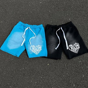 Short de Sport en éponge française été plage Fitness décontracté doux respirant toile taille moyenne imperméable fermeture à cordon - Product Image 4