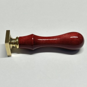 Rose 22mm Square Brass <b>Wax</b> Seal <b>Stamp</b> with Maple Wood Handle Multi Purpose Brass Sealing <b>Wax</b> Stamper - Product Image 2