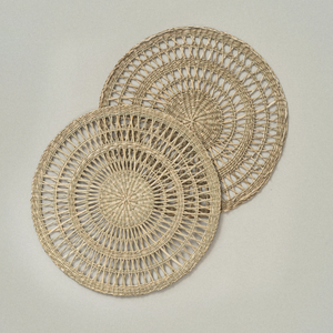 Natural <b>Seagrass</b> <b>Placemats</b> Charger Plate Bohemian-Style Handmade Sustainable Bamboo Rattan Rustic Home Decor Dinning - Product Image 2