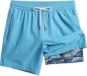 Men's Quick Dry Swim Trunks 7 Inch Inseam <b>Bathing</b> Suit with Compression Liner Board Shorts Genre - Product Image 5