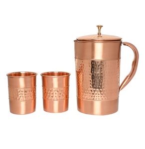 Pichet en cuivre martelé solide et non doublé de 1.2mm d'épaisseur fait à la main - Product Image 6