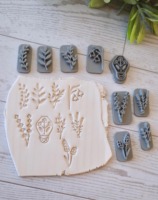 Lot de 9 tampons en argile botanique, moules à texture métallique pour la fabrication de boucles d'oreilles et de pendentifs, fournitures d'artisanat DIY pour la résine et la poterie