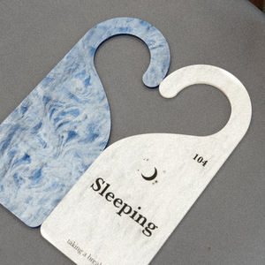 Personalized Glossy Pearl Acrylic <b>Door</b> <b>Sign</b> Custom Logo Reusable Plastic Hotel Room Hanger Promotional Bulk - Product Image 1