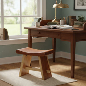 Taburete Curvo de Madera Maciza de Suar/Monkey Pod, Diseño Industrial Moderno, Construcción Duradera y Ecológica, Precio Competitivo, para Sala de Estar - Product Image 1