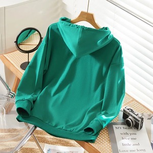 2025 personalizado 100% algodón pulóver Casual transpirable Drop-shoulder Hoodies Premium elegante sudaderas con capucha para mujer - Product Image 3