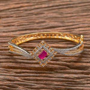 ขายส่งเพชรอเมริกันแฮนด์เมดประดิษฐ์ Kada คลาสสิกพร้อมการชุบสองโทน - Product Image 5