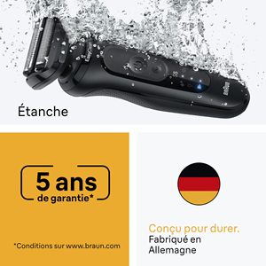 Afeitadora Eléctrica para Hombre con Triple Cuchilla, Diseño Negro Impermeable, Afeitado Cómodo, Elementos de Corte Flexibles, 2 Modos de Afeitado - Product Image 5