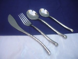 Juego de cubiertos de lujo de Metal con mango antiguo trenzado de 4 piezas Juego de cubiertos de diseño de aspecto clásico vintage Juego de vajilla decorativa - Product Image 6