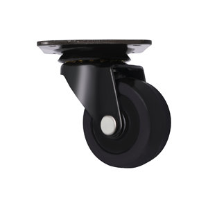 Roue en caoutchouc noir à plaque pivotante de roue pivotante légère de 1.5 pouces - Product Image 1