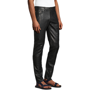 Pantalón genuino de cuero negro para hombre de alta calidad Pantalón de cuero más vendido para hombre Precio barato Pantalón de cuero a la venta Ideal para invierno - Product Image 4