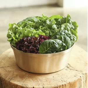 Cuenco de latón grande hecho a mano, calidad de lujo, con acabado dorado cepillado, usado para cocinar y mezclar - Product Image 4