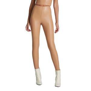 Leggings Donna a Vita Alta in Ecopelle Nero Intenso Taglia XL, Pantaloni Yoga Elasticizzati in Spandex, Lavorati a Maglia Senza Cuciture per Sport Primavera Inverno - Product Image 5