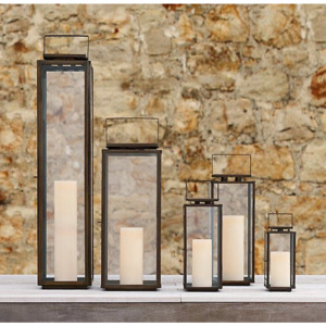 Lanternes américaines d'extérieur en fer Décoration populaire de la maison Lampes suspendues en verre Différentes tailles Jardin Maison Boîte à bougies emballée - Product Image 3