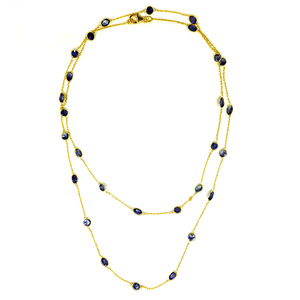 Joyería de moda ligera, cadena de eslabones de gemas de tanzanita chapada en oro y plata de ley 925, collares a la moda, regalos para fiesta de boda - Product Image 4