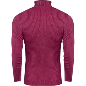Pull tricoté d'hiver coupe ajustée anti-rides et anti-rétrécissement pour homme Pull en polyester respirant à col rond - Product Image 2