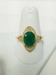 มรกตรูปไข่แหวนหมั้นรูปไข่ตัดเพชรค็อกเทลแหวนผู้หญิงแหวนเพชรสีเขียวสําหรับของขวัญArt Decoงานแต่งงานเพชร - Product Image 5