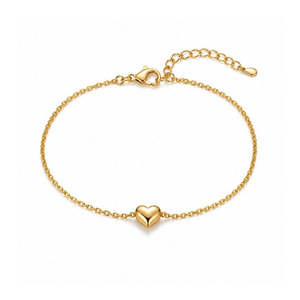 NOVAMART Fine Hallmark <b>Silver</b> Little Heart Gold-Plated Fashion <b>Charm</b> <b>Bracelet</b> Wholesale Export - Product Image 3