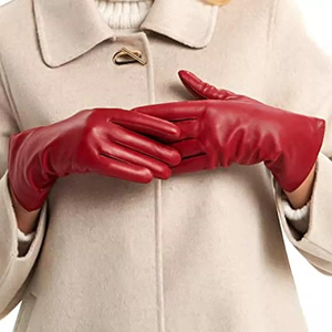 Novedades Guantes de cuero de piel de cordero Napa para mujer de invierno Forro polar de Cachemira de lana Muñeca de estilo vintage para deportes de moda - Product Image 3