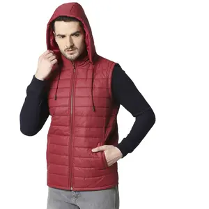 Piumino invernale personalizzato mezze maniche con cappuccio leggero gilet con cerniera moda prodotto all'ingrosso prezzo economico