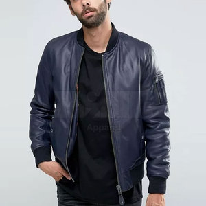 Veste en cuir pour homme de qualité supérieure, couleur personnalisée, service OEM, coupe-vent, veste décontractée d'hiver - Product Image 1