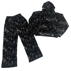 Unisex Acid Wash Printed <b>Hoodie</b> and Sweatpants Set Streetwear Two Piece Outfit 400 gsm - Product Image 3