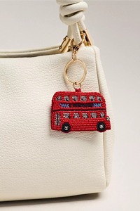Porte-clés mignon en perles de fleurs, breloque pour sac, pendentif à suspendre à la voiture, cadeau pour femme, artisanat, perles de graines, broderie florale par glowin fashion - Product Image 6