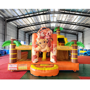 Lion Theme <b>Inflatable</b> Moonwalk Bouncer Kids Indoor Playground Jumping Castle Bounce House Combo <b>Slide</b> Commercial - Product Image 1