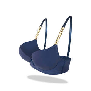 Soutien-gorge rembourré de qualité supérieure bleu avec bretelles élégantes - Product Image 6