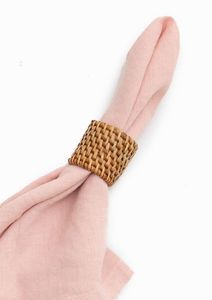 Anneaux de serviette rustiques faits à la main, style ferme, élégants porte-serviettes en rotin tissé pour la décoration de table à manger, style en osier naturel pour - Product Image 3