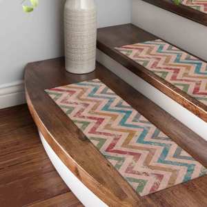 Alfombra con Estampado Geométrico, Alfombra de Escalera Moderna Estilo Bohemio, Alfombra para Escalones - Product Image 1
