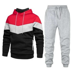 2025 nueva moda para hombres Casual Street Sports Running Set primavera y otoño Color bloqueado Sudadera con capucha Pantalones deportivos conjunto de dos piezas - Product Image 3