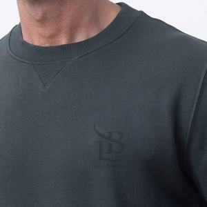 100% algodón personalizado de alta calidad regular serigrafía sudaderas manga hombres cuello redondo pulóver sudadera precio al por mayor - Product Image 4
