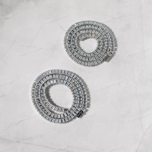 สร้อยคอเทนนิสบาแกตโมอิสซาไนท์โบราณสำหรับผู้หญิงเครื่องประดับแฟชั่นโซ่เพชรทอง14K ผ่านการทดสอบเพชร - Product Image 5