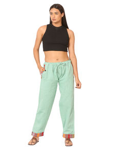 Conjunto de pijama de algodón para mujer, estilo tribal nepalí, joggers de verano, patrón sólido para la temporada de otoño y primavera - Product Image 3