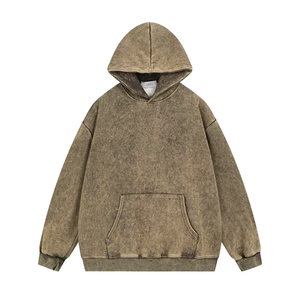 Sweat-shirt à capuche pour homme avec logo personnalisé, délavé au soleil, de haute qualité, vintage, surdimensionné, imprimé, streetwear, hiver, 2026 - Product Image 3