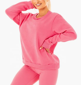 Sudadera Gris de Cuello Redondo para Mujer, Corte Regular, Manga Larga, Tejido de Algodón y Fibra de Bambú, Transpirable, para Otoño - Product Image 3