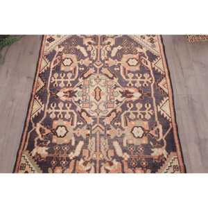 3.6x6.1 ft Vintage Rug, Rug, <b>Brown</b> Polka dot Rug <b>Wool</b> - Product Image 3