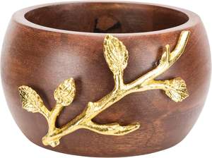 Grand ensemble de saladiers en bois d'acacia poli et élégant comprenant des ustensiles de service pour fruits et salades Bols en bois Alad - Product Image 2