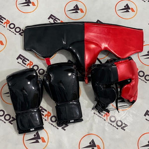 Ensemble de protection personnalisé OEM noir et marron pour le fly boxing et le sparring – Gants, casque et protection inguinale pour l'entraînement de l'arts martiaux et du kickboxing - Product Image 5