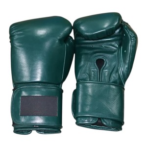 Guantes de boxeo profesionales MMA más vendidos de Color verde de cuero genuino hechos a medida de alta calidad - Product Image 1