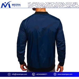 OEM ODM personalizado de los hombres con estilo High Street Bomber Jacket Logo acanalado cuello dobladillo Teamwear abrigo para la escuela o el uso de invierno de negocios - Product Image 4