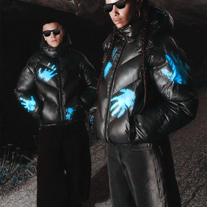 AQTQ Vente en Gros Streetwear Vintage Manteau Doudoune Unisexe à Capuche Coupe-Vent Lourd Thermoréactif Hiver Veste Changeant de Couleur - Product Image 1